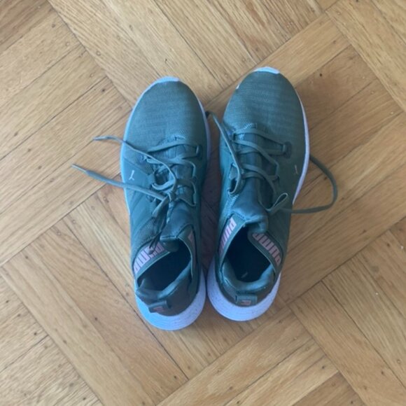 Puma soft foam optimal comfort tennis shoes olive green, women's size 9.5 - Picture 2 of 4